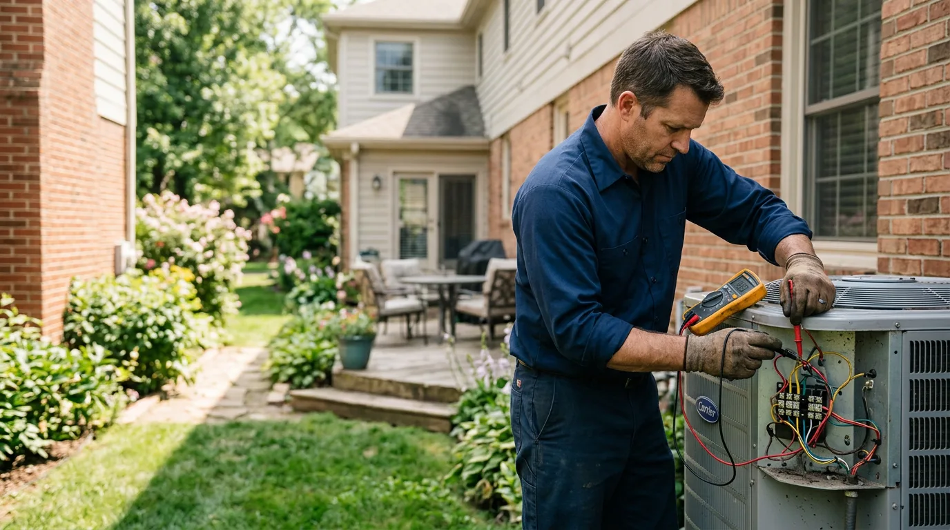 HVAC technician working near Rising Sun, IN